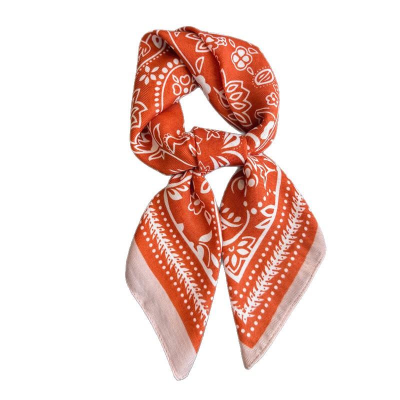 Retro cashew imitation velvet herringbone pattern cotton and linen small square scarf silk scarf headscarf shawl sun protection scarf women's scarf