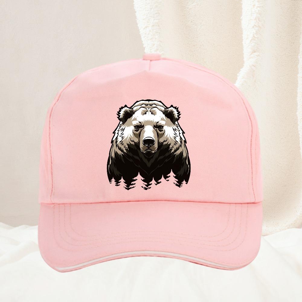 Creativity Design Big Bear Baseball Cap for Adults Minimalist Retro Style Casual Soft Adjustable Dad Hat Perfect As Gift