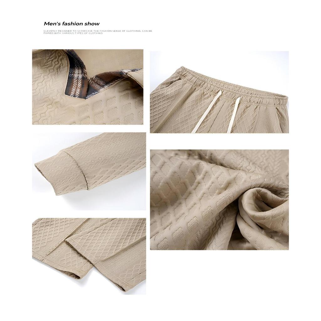 Men's Casual Twill Color Two Piece Set Everyday Outfit