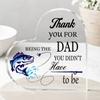 2D Flat, 1pc Retro Stepdad Appreciation Gift Suitable for Father's Day/Birthday - Heart-Shaped Acrylic Plaque "Thank You for Being The Dad You Didn't