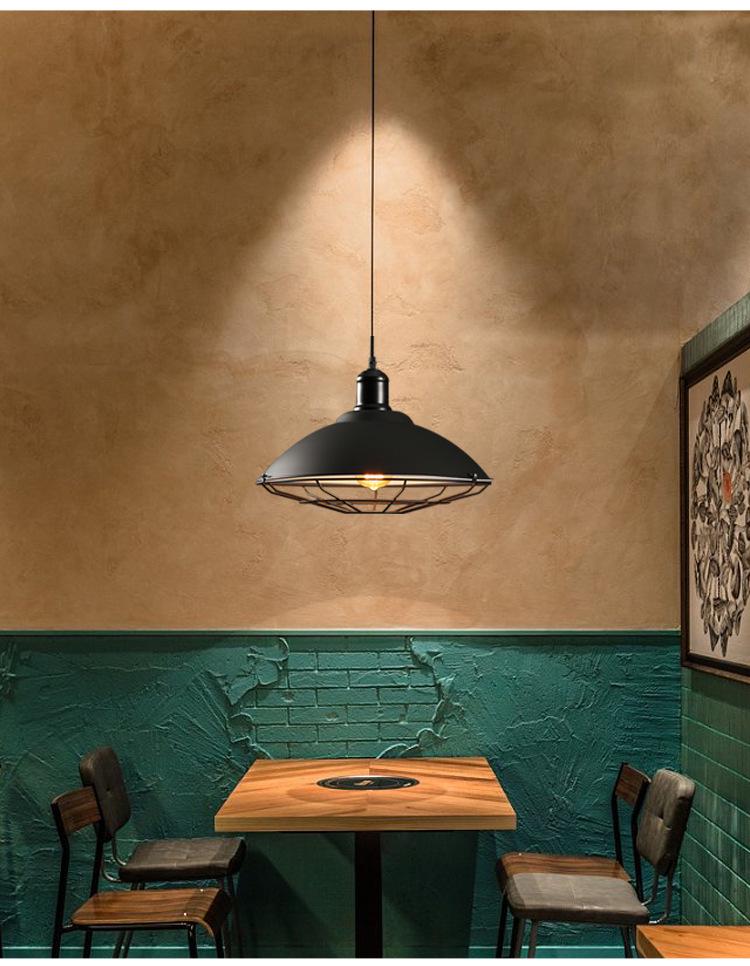 Retro Industrial Wrought Iron Pendant Lamp - Minimalist Style for Bars, Hotels, and Restaurants