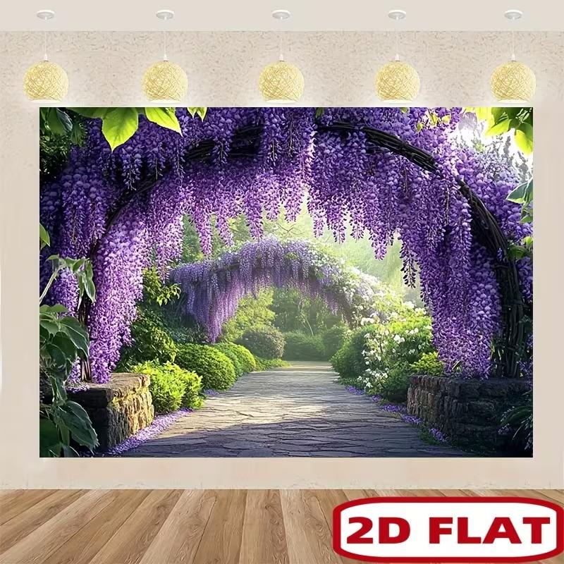 2D Floral Garden Wisteria Tunnel Backdrop for Maternity & Portrait Photoshoot