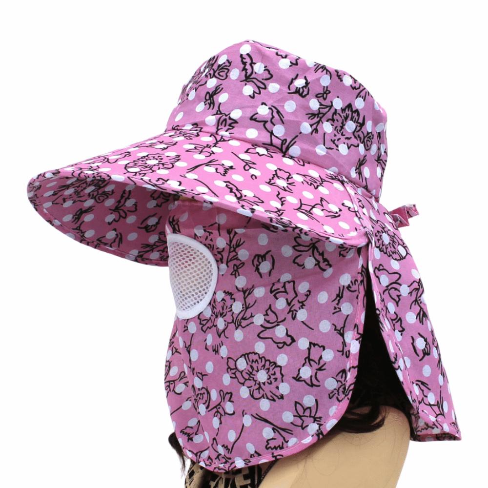 Wide Brim Face Mask Sun Hat UV Protection Fisherman's Hat Tea Picking Work Hat  Summer Outdoor
