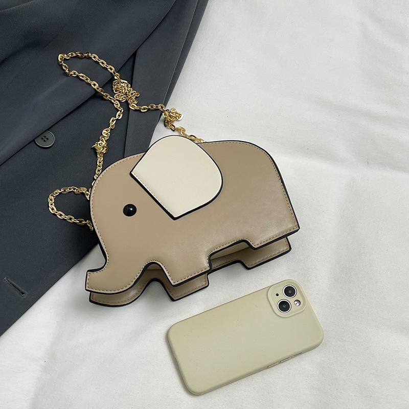 Cute Small Bag 2025 New Japanese Cartoon Shoulder Bag Ins Internet Celebrity Girl Baby Elephant Versatile Small Round Bag Pu