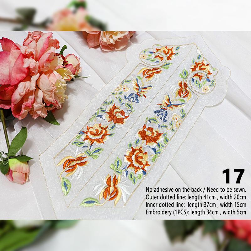 1 Stück Stickerei-Aufnäher im chinesischen Stil Qipao Hanfu Kantenrock Kopfaufnäher DIY Robe Kleid Applikation Dekor Nähzubehör