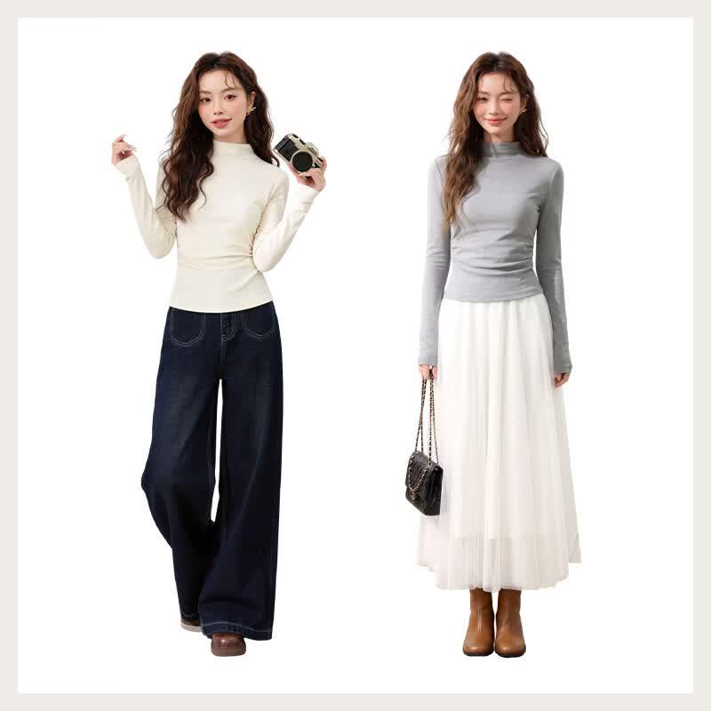 MJ STYLE Women's Versatile Slim Fit Base Layer Top