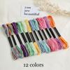 100 Pcs Floss Random Color Cross Stitch Embroidery Thread Rainbow Color Handmade Embroidery Thread for DIY Sewing