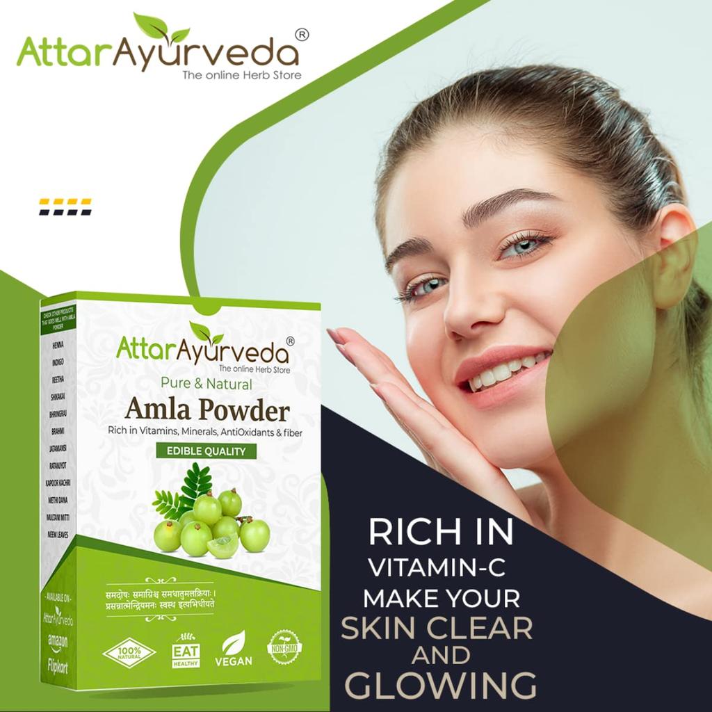 Attar Ayurveda Pure Amla Powder For Hair Care Natural Herbal Powder For Skin & Face 500 g Gentle Daily Use Ayurved Care