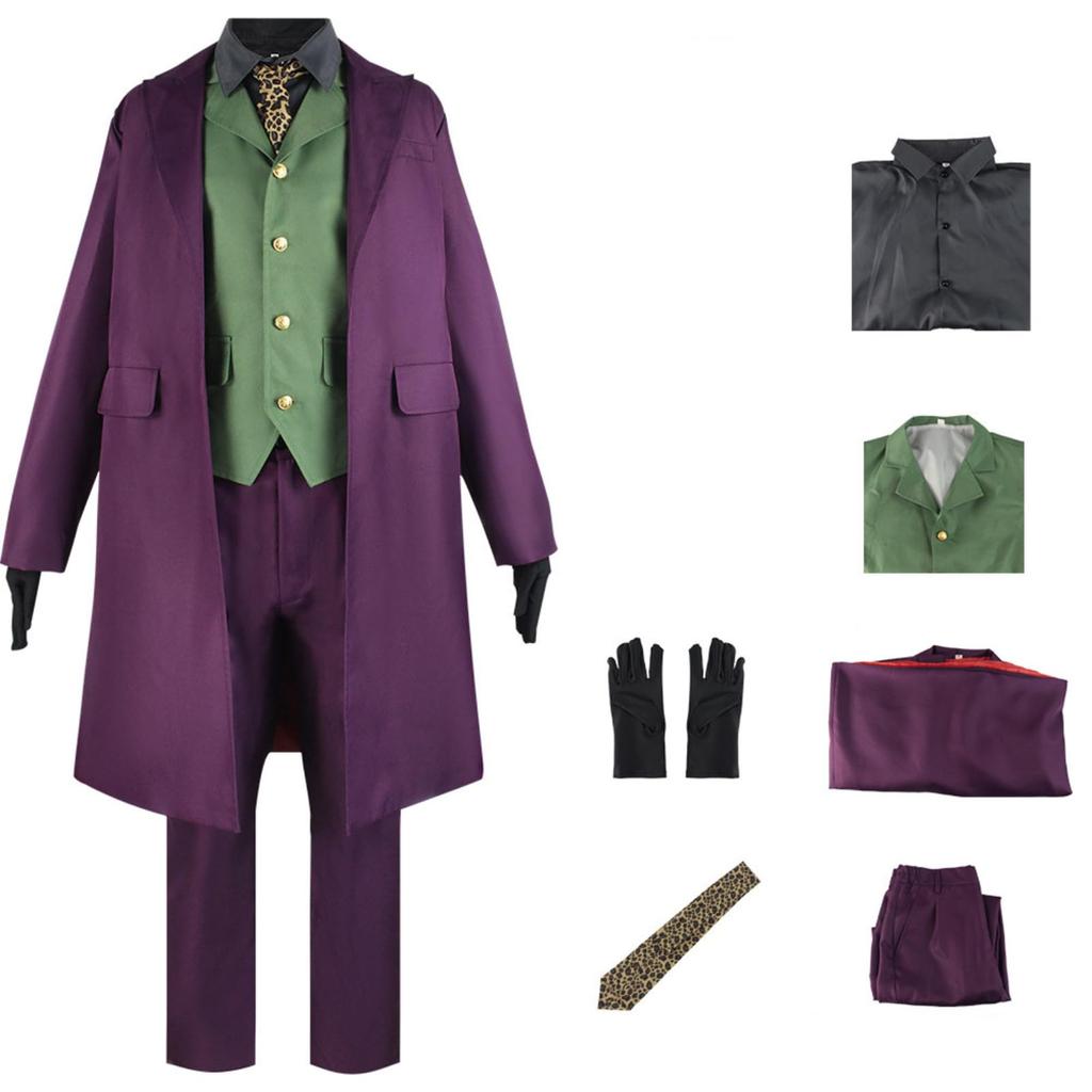 mewin Joker Cosplay Dark Halloween Costume, Batman, Knight, Disguise, Event, Purple, Men's (XL)