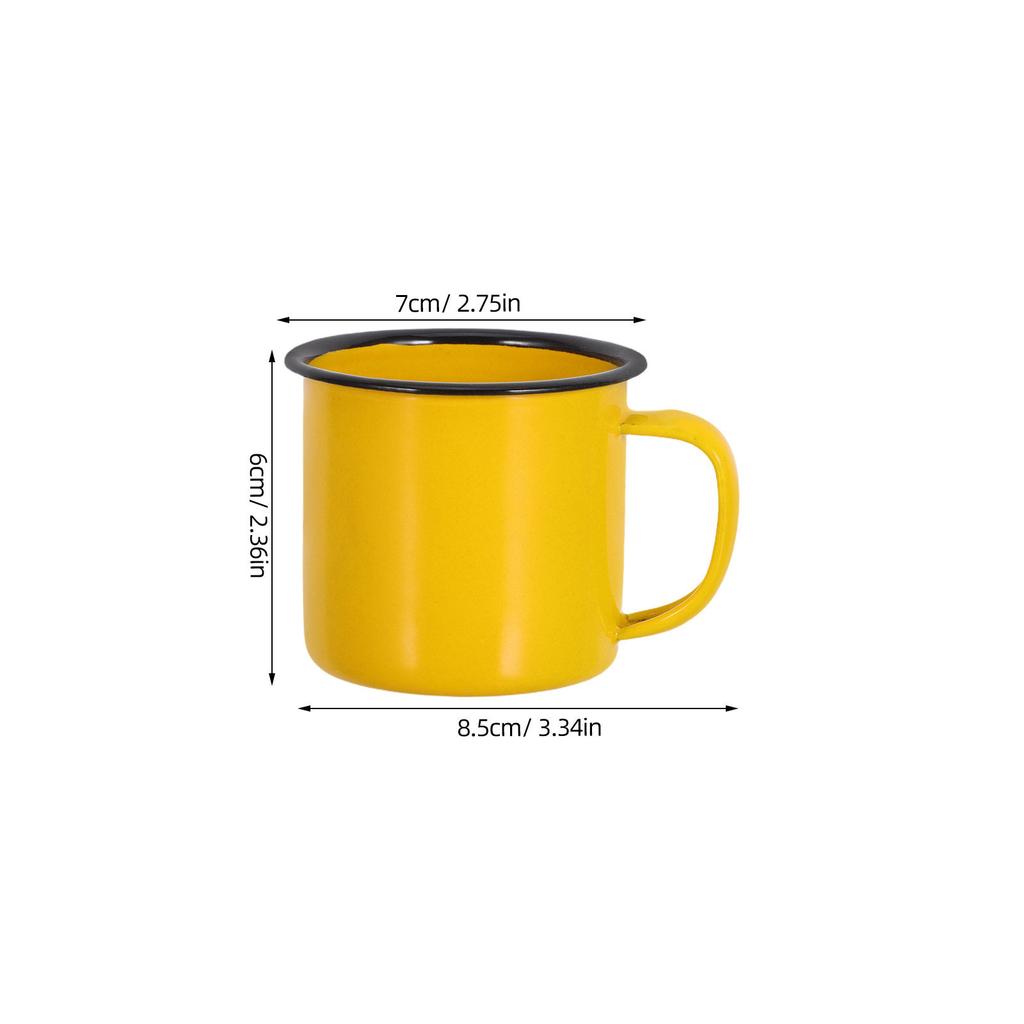 5pcs Yellow Enamel Mug 150ml Vintage Enamel Camping Mugs Camping And Picnic Enamel Cups Suitable For Picnic Camping Fishing