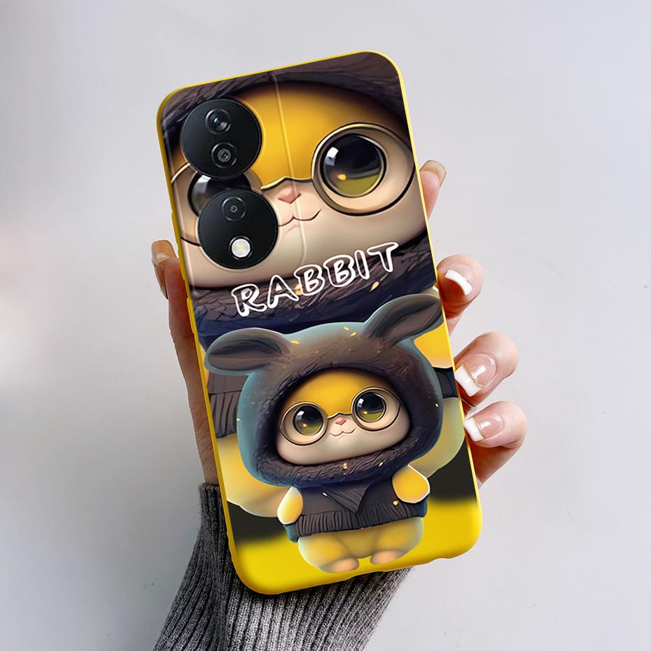 For Honor 90 Smart Case Cute Rabbit Panda Soft Silicone Back Cover For Honor 90 Smart 90Smart CLK-NX1 CLK-NX3 Phone Case Coque