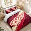 Bedding Set 1 Duvet Cover 2 Pillowcases Detroit Red Wings Print Bedroom Home Decoration