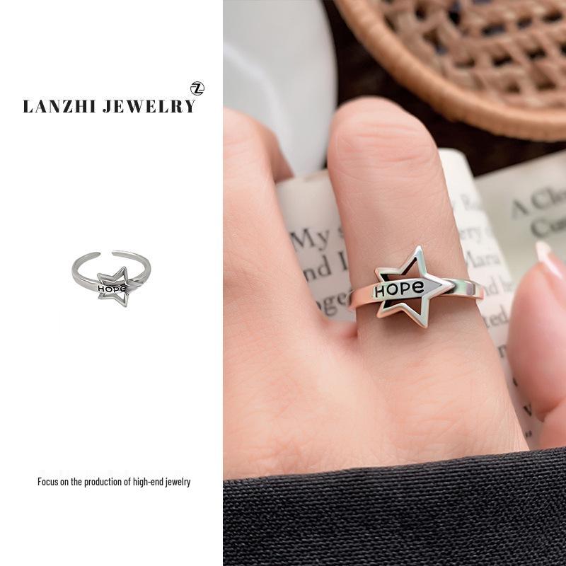 

Модное кольцо из стерлингового серебра 925 пробы Lan Zhi Xingxing - Не тускнеющее, стильное и уникальное. Adjustable Opening