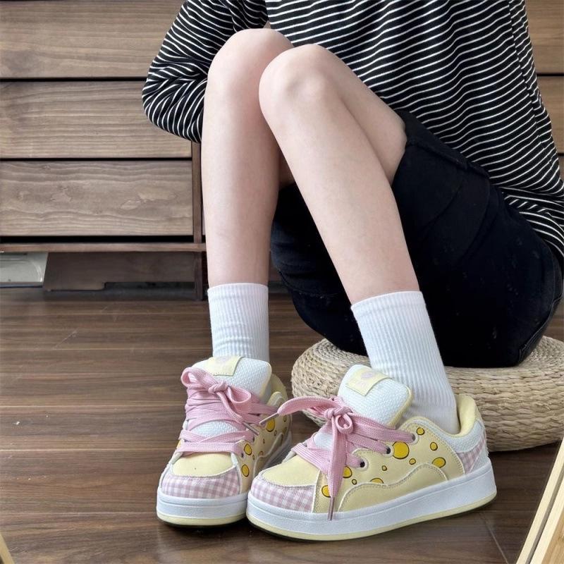 

Новые китайские туфли-пузыри Xiaoxiangfeng, милые, 2025 лето, новые универсальные спортивные и повседневные кеды 40 жёлтый