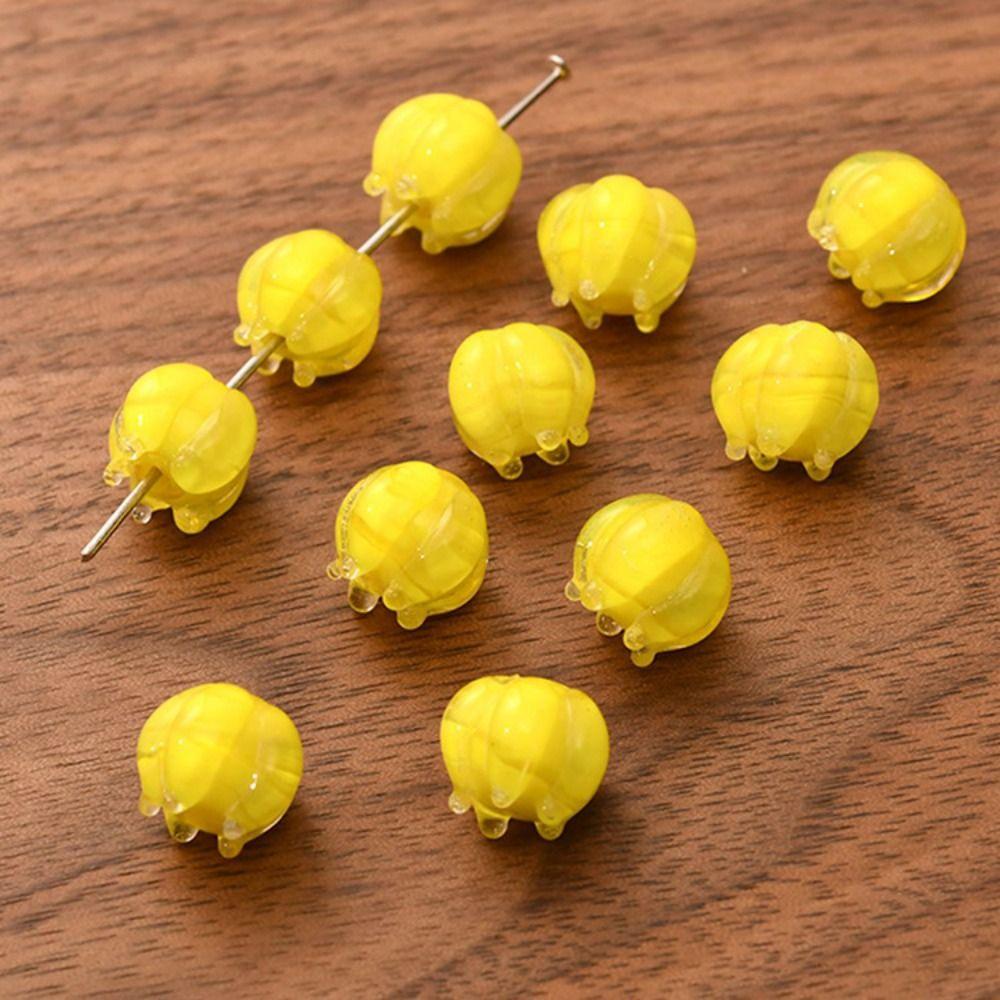 Glass Loose Beads Hairpin Lampwork Beads Bell Orchid Liuli Beads Flower Bud Beads Ancient Style