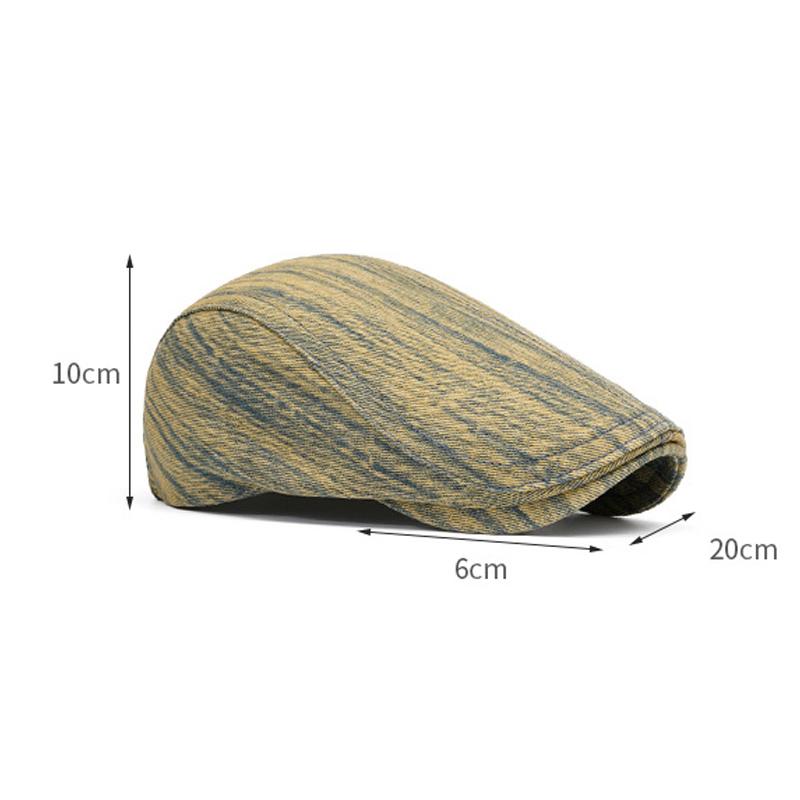 Denim Forward Cap Men Retro Beret Print Painter Cap