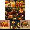 Colorful Halloween Decoration Led Lights Lantern With Bat Skull Pumpkin And Spider Designs