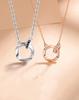 Amazon Exclusive Brand Necklace Necklace Popular Double Ring Couple Necklace Mevius Necklace Simple Stylish Double Ring Pendant Stainless Steel