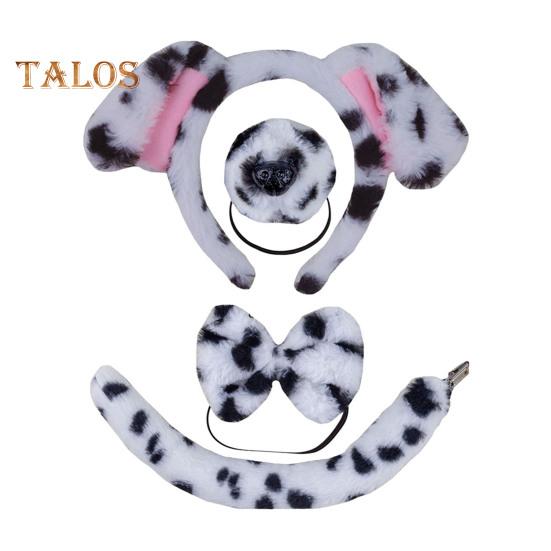 

2/3/4 шт./набір Собачі вуха Набір обручів для волосся Дорослі Діти Плюшевий бавовняний наповнювач Собачий ніс Хвіст Метелик Косплей Костюм Різдвяний подарунок для Хеллоуїна E