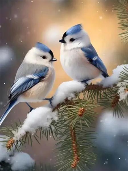 Diamond Art Painting Bird Animal 5D Diy Embroidery Mosaic Tree Snow Full Square Round Handmade Home Decor