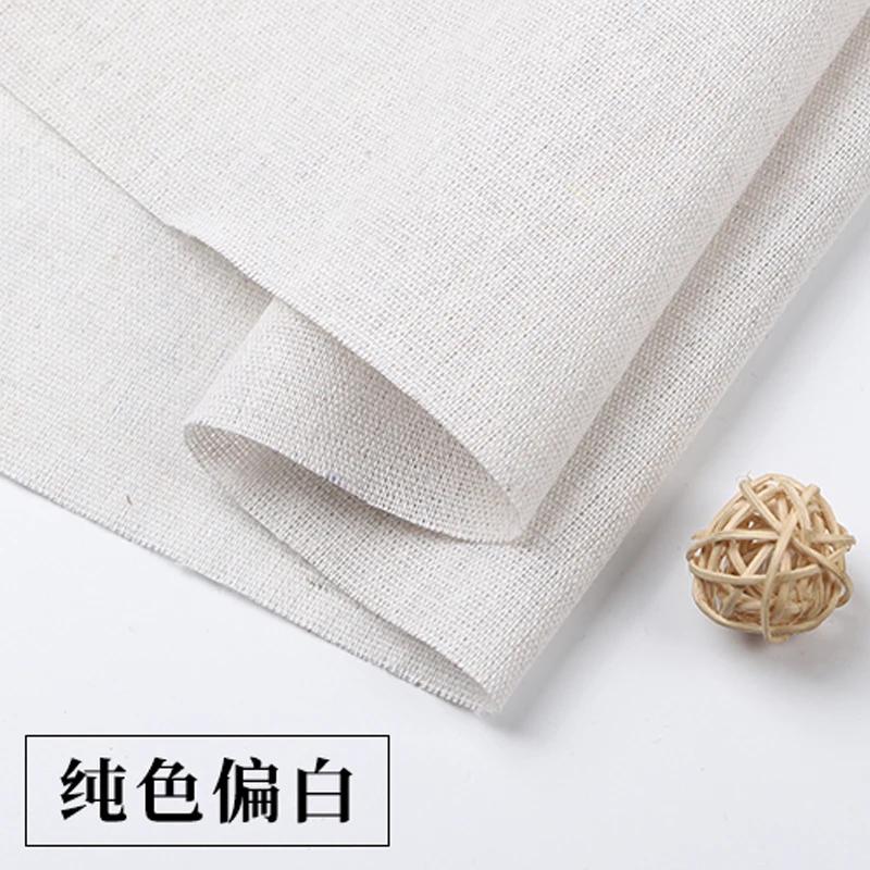 150x50/500cm Japanese Korean Solid Color Cotton Linen Fabric For Decoration Cloth Cushion Cover DIY Handmade Tablecloth TJ20577