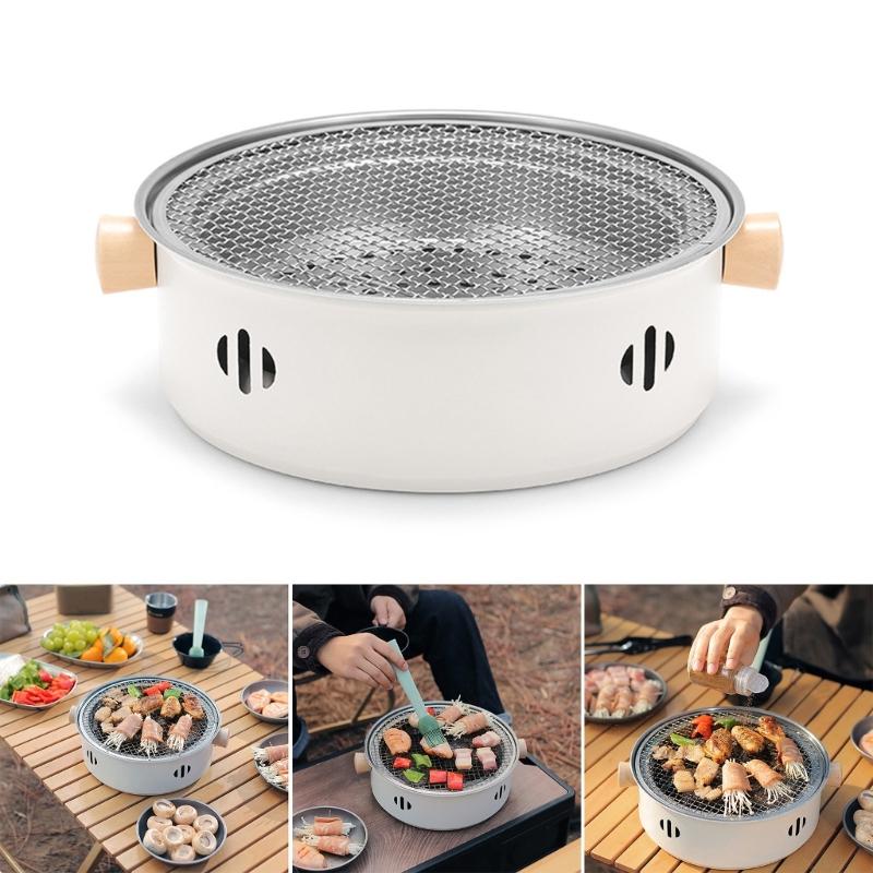 Multi Functional Portable BBQ Stove Food Charcoal Barbecue Grill for Outdoor Camping Trips Coal Burners Barbecue Tool