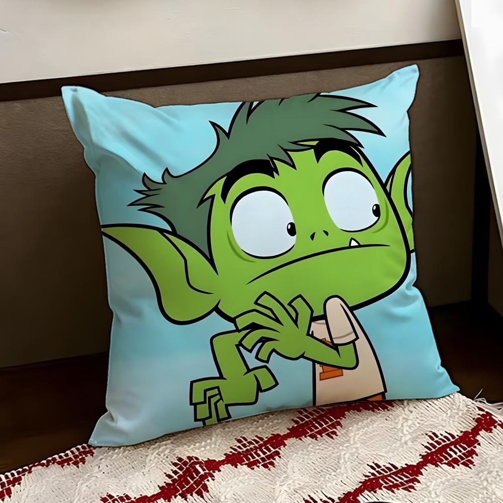Anime TTeen TTitansS Go Cushion Cover Reversible Soft Durable Pillow Cover Home Car MultiScene Use for Daily Comfort