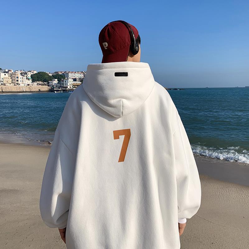 Ανδρική Γκρι Βαριά Φούτερ με Κουκούλα - Μοντέρνο Φαρδύ Hip-Hop Μπουφάν για Φθινόπωρο/Χειμώνα 2022