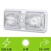 RV LED Ceiling Double Dome Light Fixture with ON/OFF Switch Interior Lighting for Car/RV/Trailer/Camper/Boat 12V Natural White