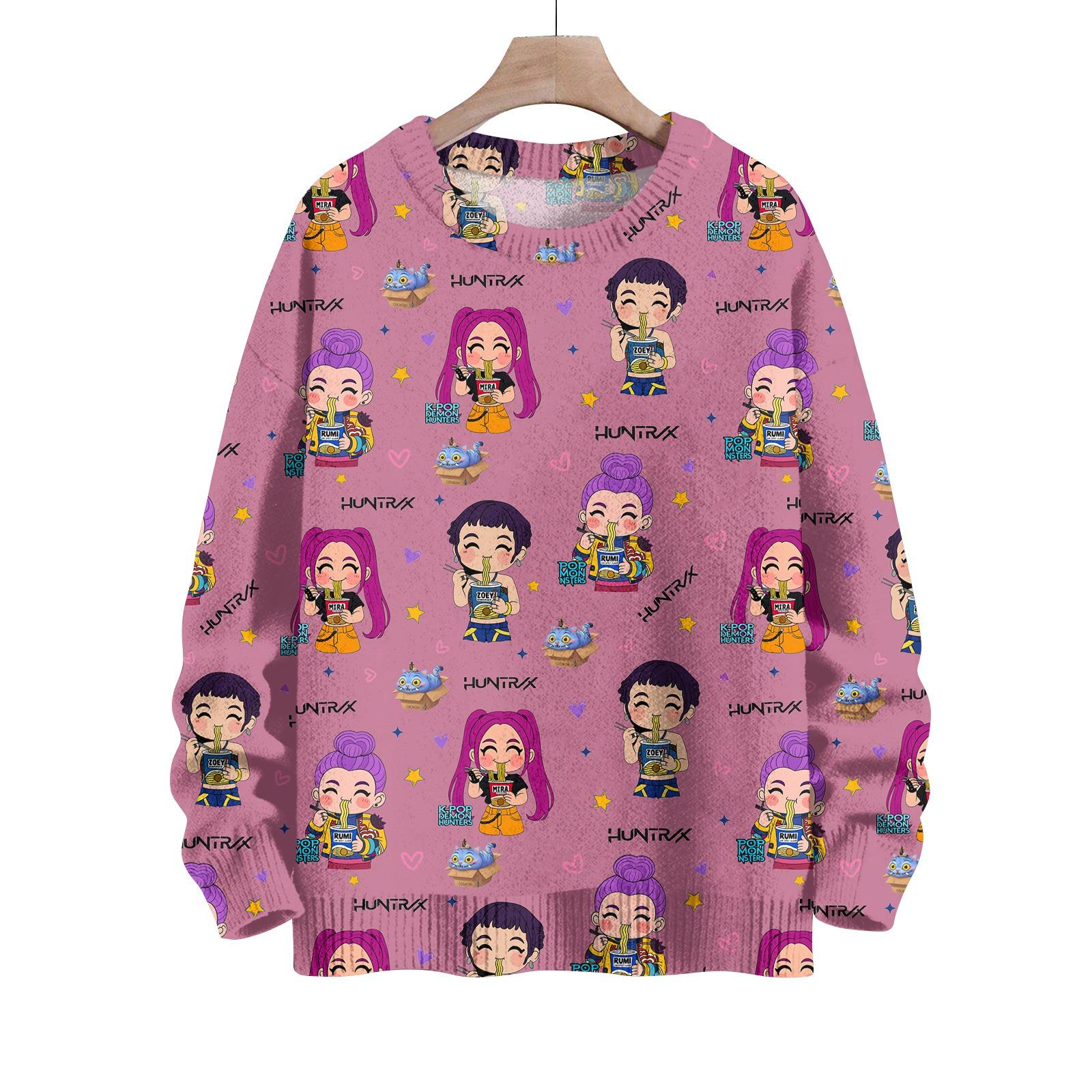 

Свитшоты для женщин Вязаный свитер Милая рубашка Осенний круглый вырез Пуловер Топы XXL