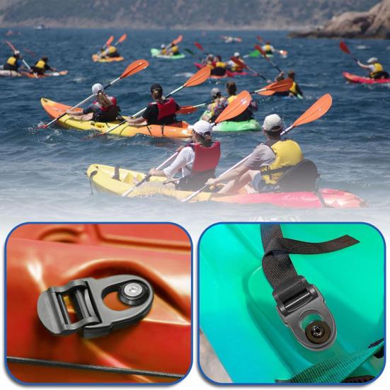 4Pcs Kayak Seat Repair Clips Seat Strap Safety Clips Kayak Accessories Kayak Seat Hooks Latches Replacement Secure Connection Snap-On Buckle