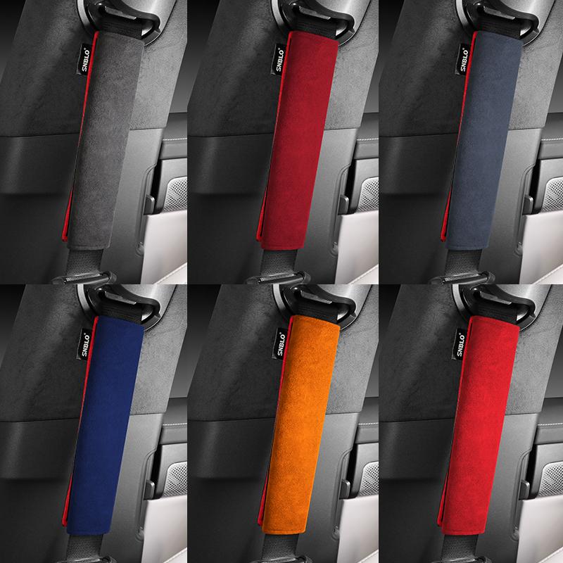 For Rio Picanto Sportage Ev6 Niro Forte Seat Interior Accessories Car Safety Belt Cover Shoulder Alcantara Suede Protector
