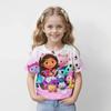 T-shirt Bambini Cartone Animato La Casa delle Bambole di Gabby Stampa 3D Estate Casual Manica Corta