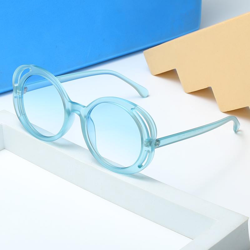 New Hollowed Out Uv Resistant Sunglasses For Women Elegant Round Frame Slimming And Refreshing Sweet Sunglasses 7747