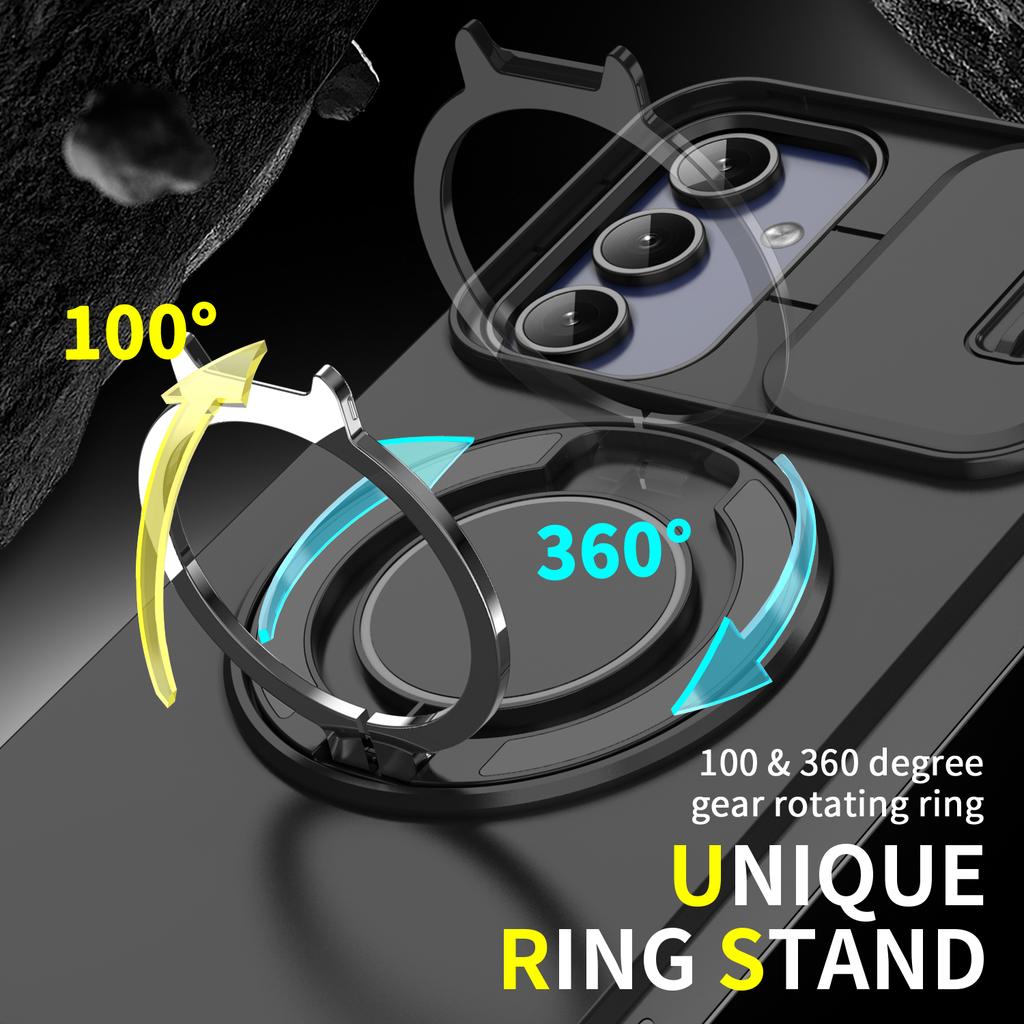 Hard PC Ring Stand Protective Case for Samsung Galaxy A17 5G A56 A36 A35 A16 A15 A55 S25 FE S24 Plus S22 Ultra S23 S21