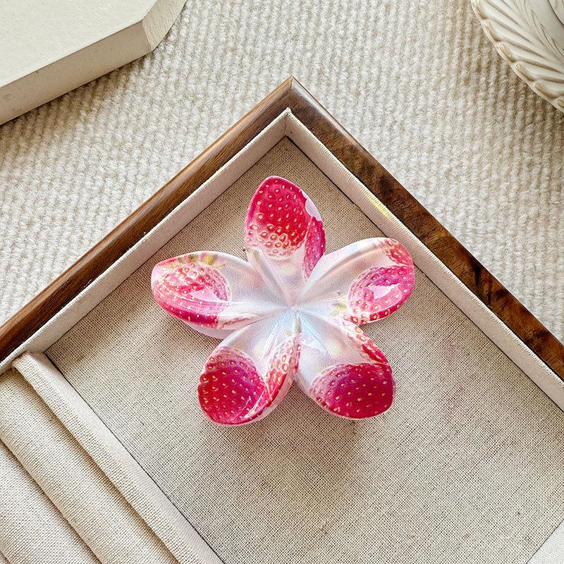 Creative Print Pattern Flower Hair Claws Hawaiian Gradient Hair Clips Vacation Beach Style Fashion Hairpins Hair Accessories 8CM
