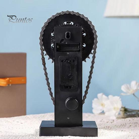 Otočné hodiny s rozvodovým řetězem, Hodiny s ozubeným kolem vintage náklaďáku, Elektrické steampunkové stolní hodiny s řetězem a ozubenými koly, Dárek pro automobilové nadšence