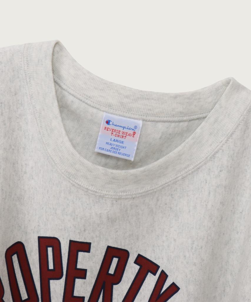 CHAMPION Reverse Weave College Graphic Short Sleeve T-Shirt Oatmeal