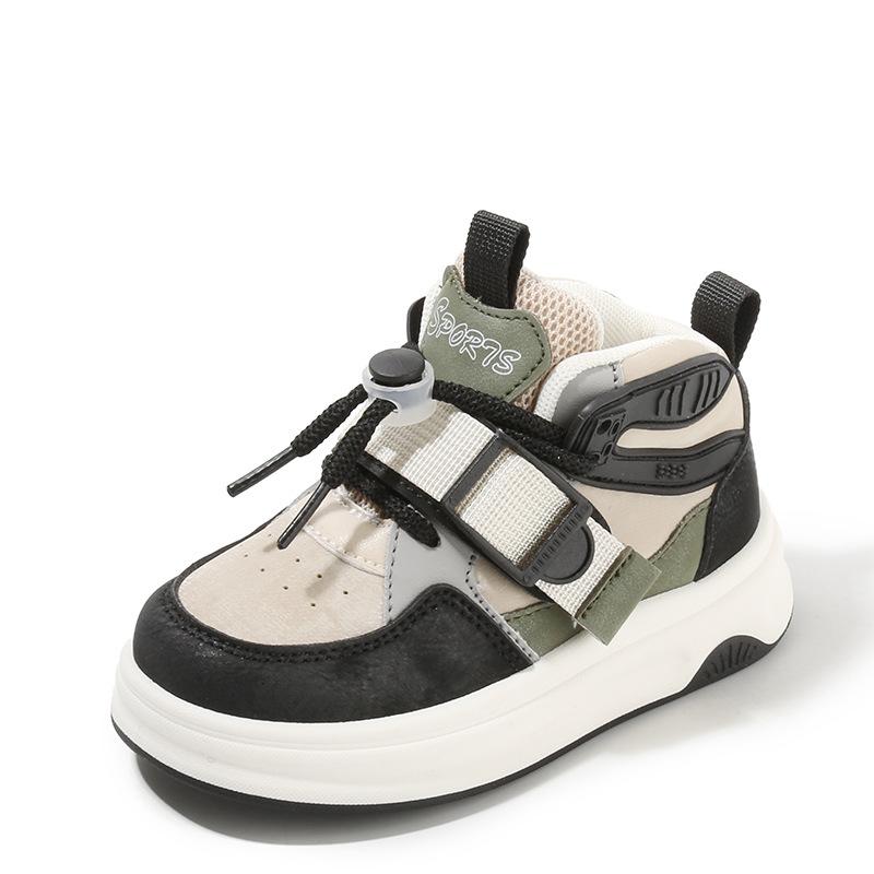 

Детская спортивная обувь 2025 года весна и осень повседневная обувь для мальчиков высокие кроссовки для девочек обувь для папы dopamine baby 21-26 (6 pairs in one hand) чёрный