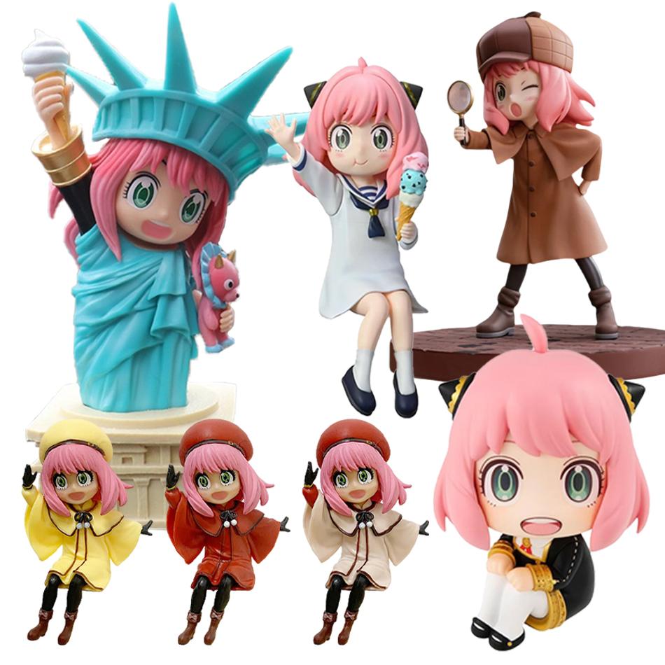 1-3Pcs Kawaii Anime Spy X Family Action Figure Toys Pvc Anya Detective Spy Family Figures Desktop Decoration Cute Gifts