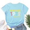 1972 Vintage Alphabet Cotton T-Shirt Short Sleeve Round Neck Women 2d Print Tops