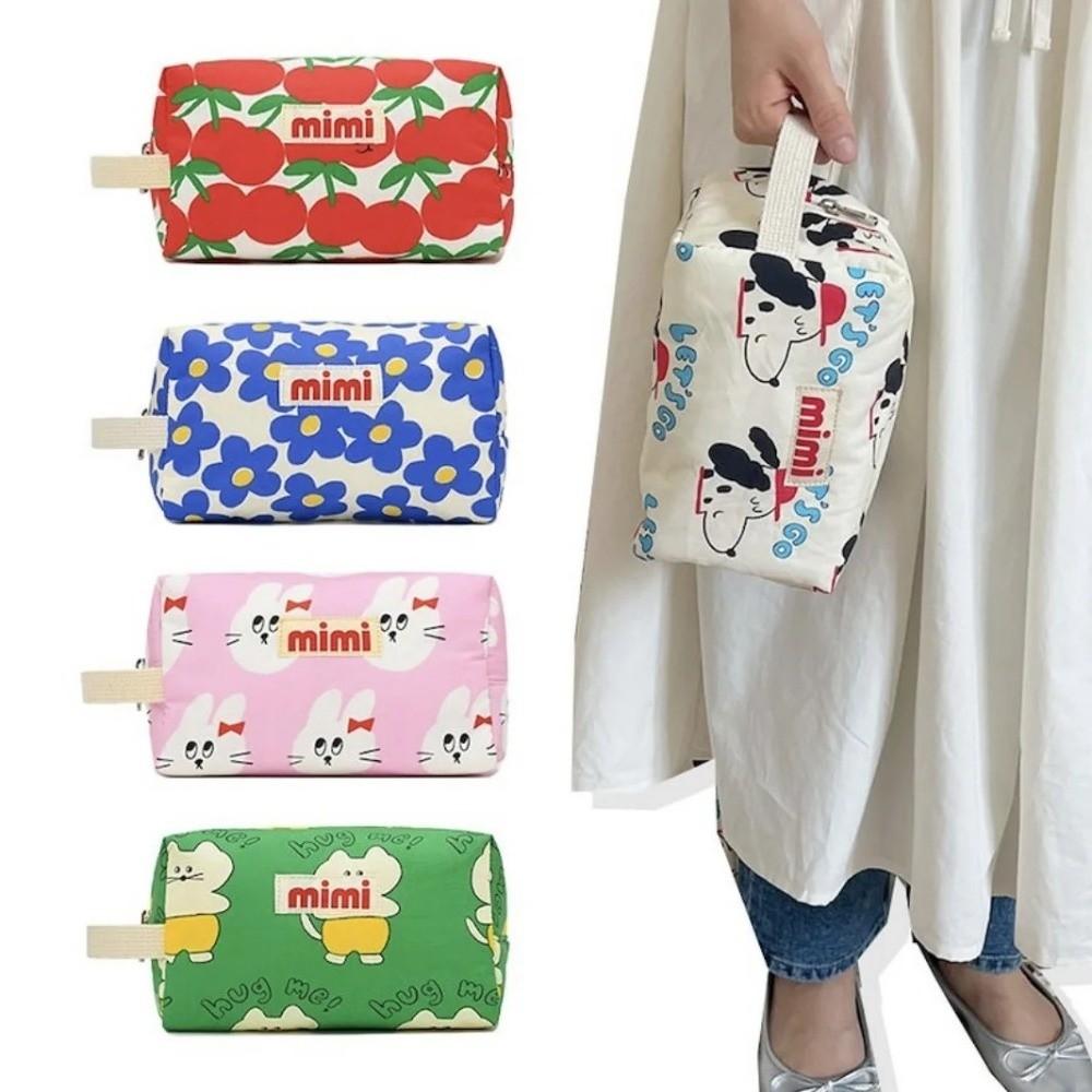 

Travel Handheld Bag Printed Small Handbag Ins Toiletry Storage Bag Women Girls синій