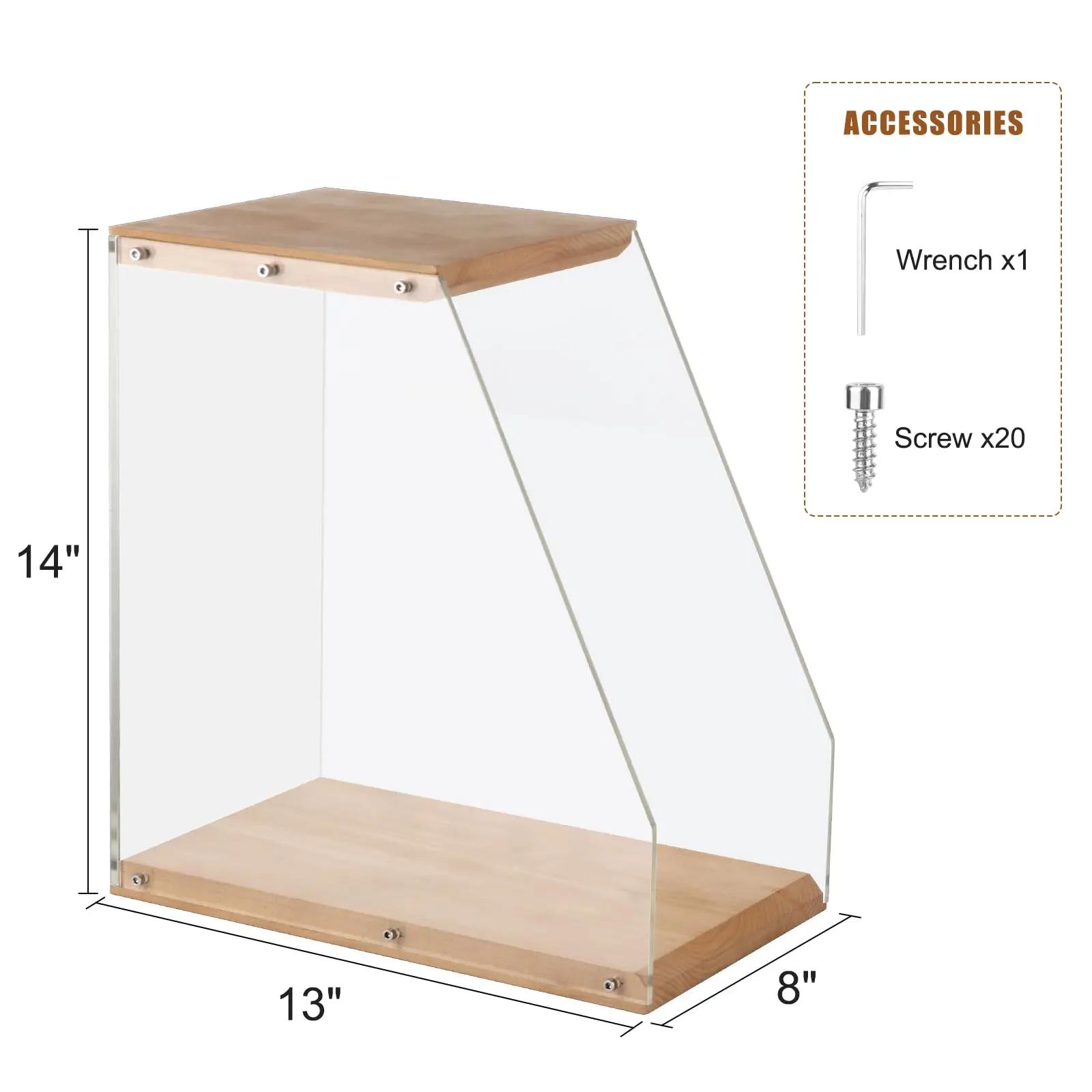 

Хранилище виниловых пластинок, держатель для альбомов с виниловыми пластинками, ящик-коробка, настольный ящик из акрила и дерева для пластинок, вмещает более 40 пластинок