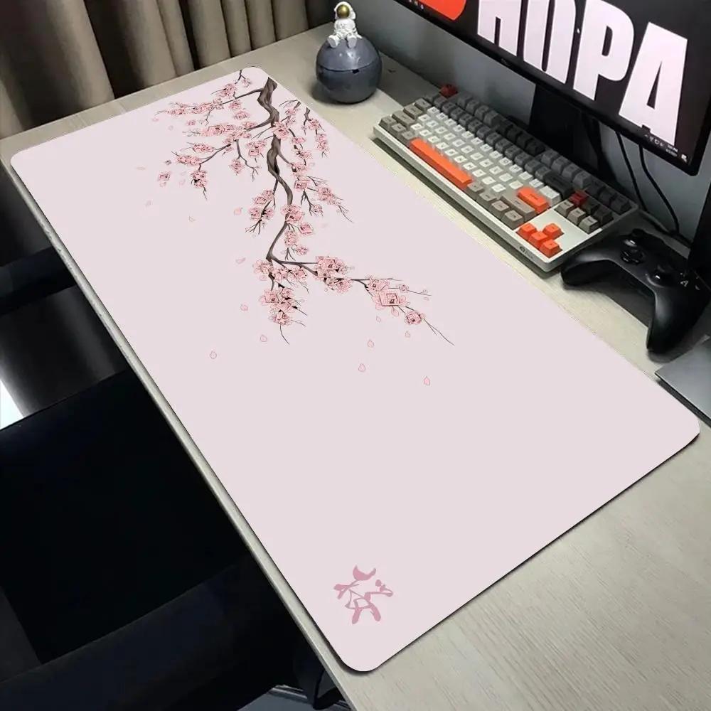 Sakura Ink Wash Art Extended Gaming Mouse Pad Waterproof Non-slip