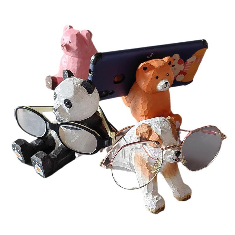 Handcrafted Solid Wood Phone Stand: Creative Desktop Ornament & Holiday Gift