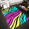 Colorful Zebra Stripe Pattern Carpet In Neon Blue, Pink, Yellow Style Suitable for Use As an Anti-slip for Living Room Bedroom Sofas