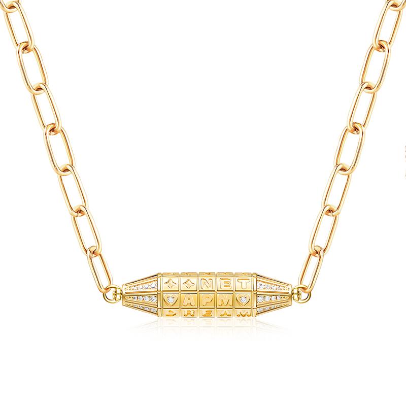 APM Monaco necklace FUN CRAZY LOVE [Romantic Confession] Codex chain is exquisite, simple, fashionable and light luxury, alloy necklace, same YC6489OX