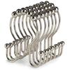 24/12Pcs Shower Curtain Rings, Stainless Steel Roller Rust-Resistant Balance Sliding Anti-Drop Double Shower Curtain Hooks