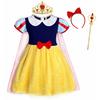 Snow White Princess Dress with Headband, Crown and Wand, Cotton, 3-4 Years, 110cm, Multicolor EvrikaUnity®