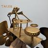 Metal Drummer Garden Windmill Handmade Percussionist Music Windmill Ornament Wind-Powered Drummer Windmill for Outdoor Patio Courtyard